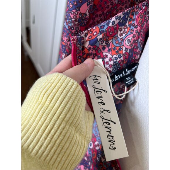 For Love and Lemons Long-Sleeve Floral Tonya Mini Dress Size XS NWT! $225 retail - Picture 7 of 10